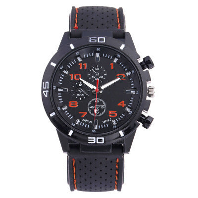 Rubber Fashion Sports Men's Watch Car Line Strap Silicone Student Watch